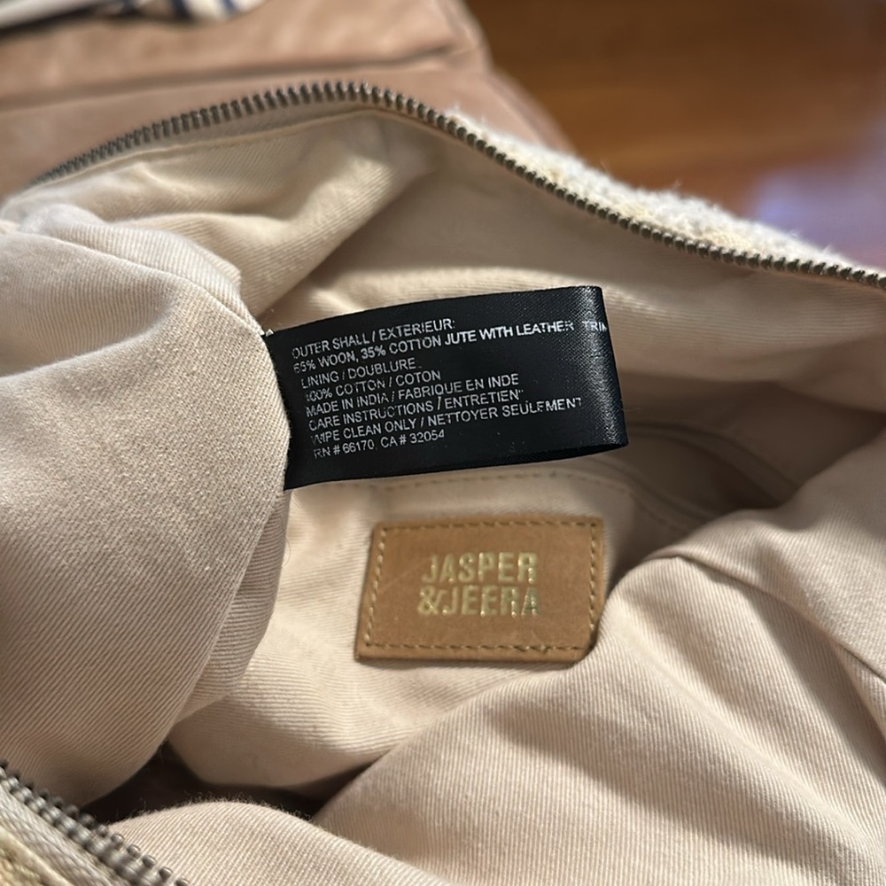 Anthropologie Jasper & Jeera Elegant Cream and Gray Embroidered Beaded Bag - Picture 3 of 14